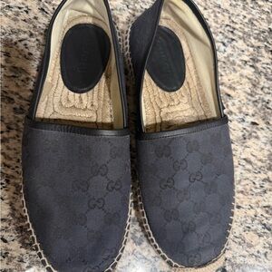 Gucci Black Espadrille Loafers for Women Size 10